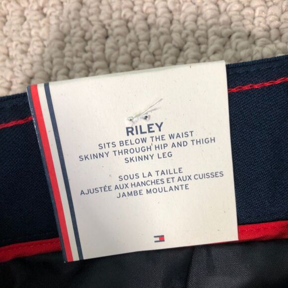 NEW Tommy Hilfiger Riley Chino Pants Womens Navy Blue Size 18 Stretch Skinny - Picture 6 of 10